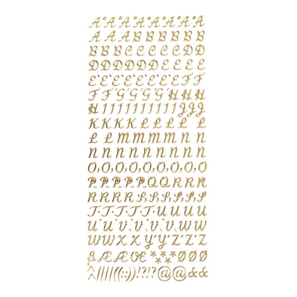 Sticker Alphabet 4, Großbuchstaben, Perlmuttfolie, gold