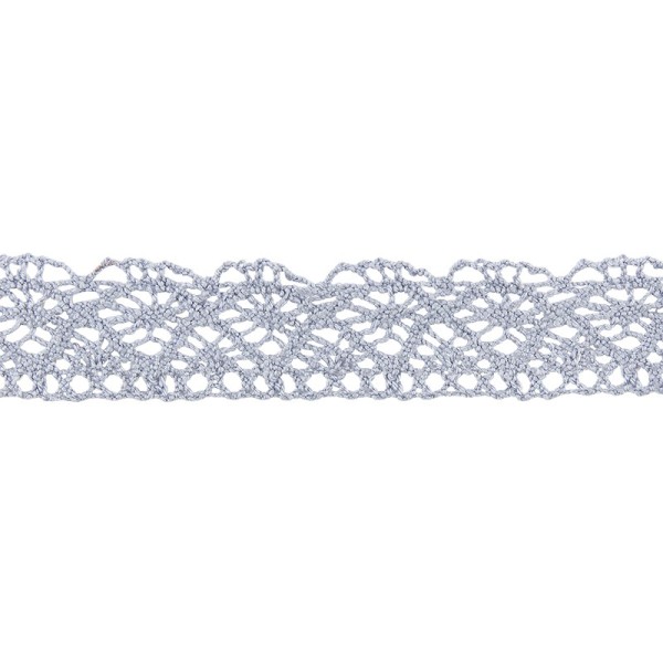 Häkelspitze Design 1, 2,1cm breit, 2m lang, blaugrau
