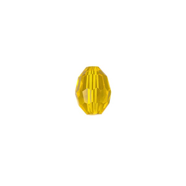 Perlen, Ovale, facettiert, 0,6cm x 0,8cm, goldgelb, 30 Stück