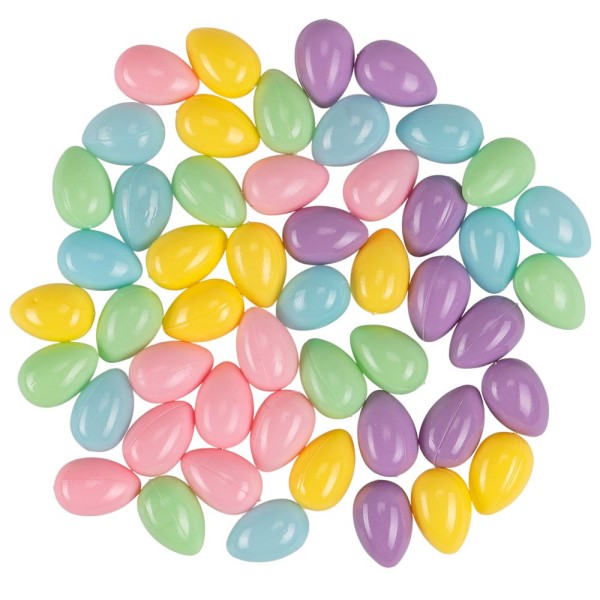 Miniatur-Eier, Ø 1,5cm, 2,2cm hoch, 5 verschiedene Farben, 50 Stück