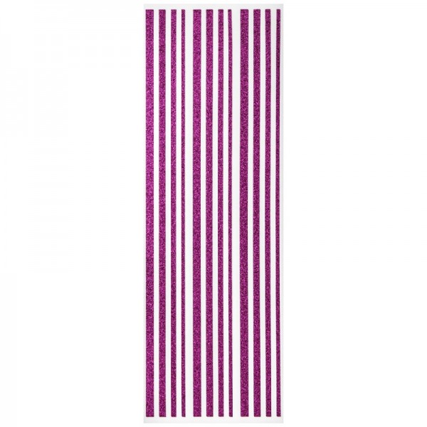 Glitzer-Bordüren, Sticker-Linien, 30 cm lang, 3-6 mm, fuchsia