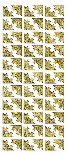 Microglitter-Sticker, Stern-Ecken, gold