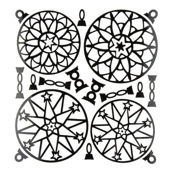 Kugel-Sticker, Weihnachten, Design 5, 23cm x 20cm, schwarz