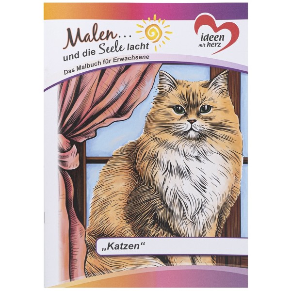 Malbuch: Malen... und die Seele lacht "Katzen", DIN A4, 10 Seiten