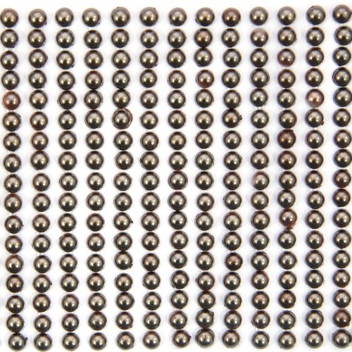 Halbperlen-Bordüren, selbstklebend, Ø5mm, 9cm, braun, 41Stk