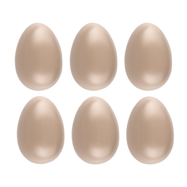 Deko-Eier, Ø 4,5cm, 6cm hoch, helltaupe, 6 Stück