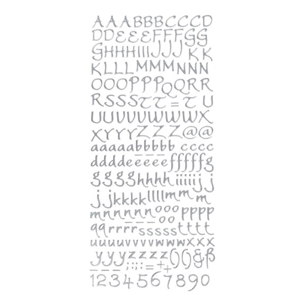 Sticker, Alphabet 3, Großbuchstaben, Perlmuttfolie, silber