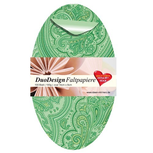 DuoDesign Faltpapier, oval, 14 x 8 cm, 100 Blatt, grün
