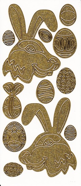 Microglitter-Sticker, Osterhase & Eier