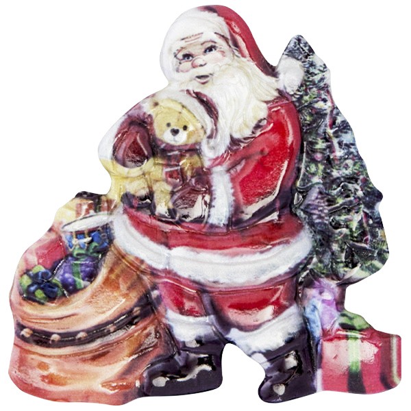 Wachsornament Nikolaus 9, farbig, geprägt, 6,5-7cm