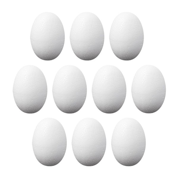 Styropor-Eier, 4,5cm hoch, Ø 3cm, 10 Stück