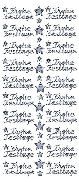 Sticker, Schrift, Frohe Festtage, silber