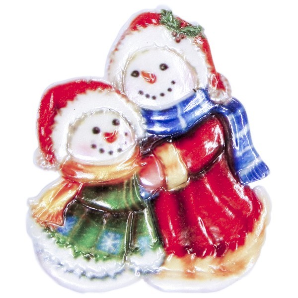 Wachsornament Schneefrau mit Kind