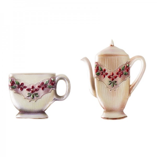 Wachsornamente, Tasse & Kanne 2, Kaffee/Tee, 2 Stück