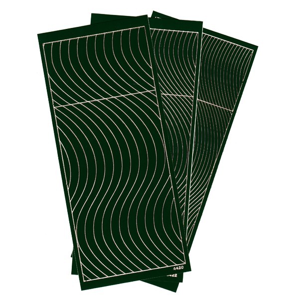 Sticker, Schwung-Linien, 3 Bogen, dunkelgrün