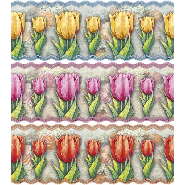 Zauberfolien "Nostalgie-Tulpen", Schrumpffolien für Eier mit 10cm x 7,5cm, 9,3cm hoch, 6 Stück
