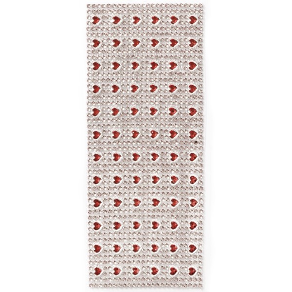 Schmuck-Netz, selbstklebend, 12 x 30 cm, rot/Herzen