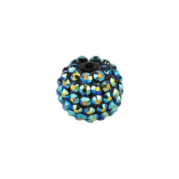 Kristall-Perlen, Ø10 mm, 10 Stück, dunkelblau-irisierend