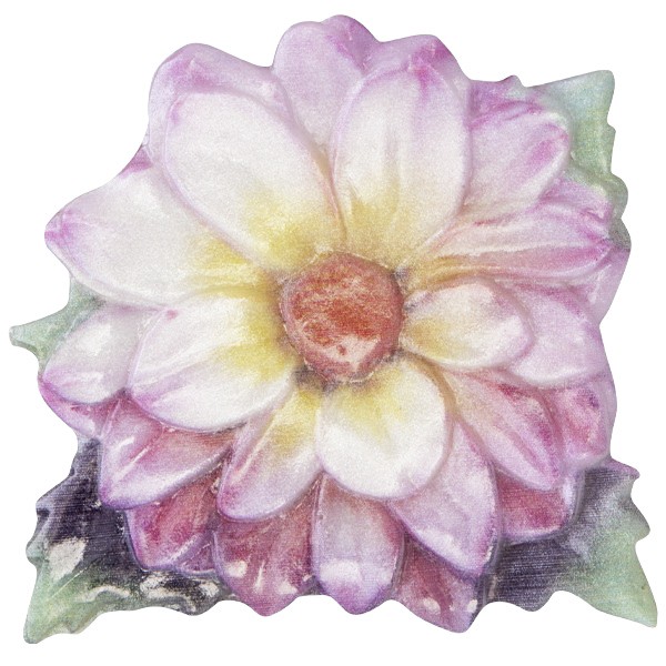 Wachsornament Blume 9, farbig, geprägt, 7cm