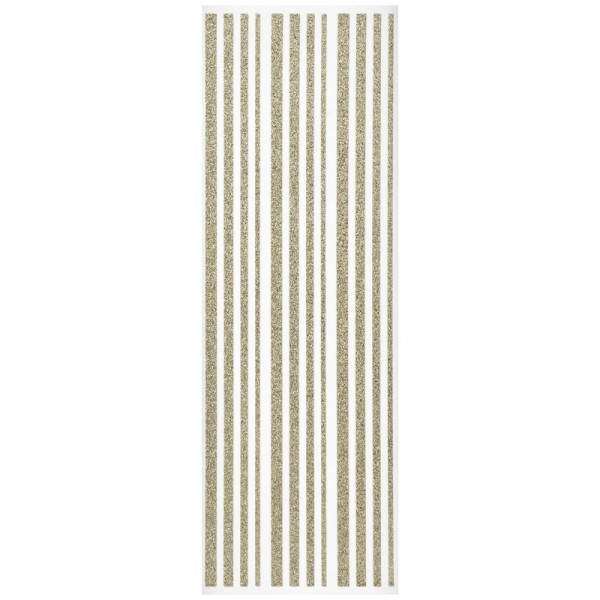 Glitzer-Bordüren, Sticker-Linien, 30 cm lang, 3-6 mm, gold
