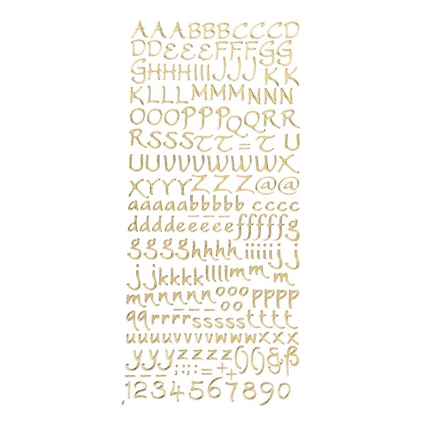 Sticker, Alphabet 3, Großbuchstaben, Spiegelfolie, gold