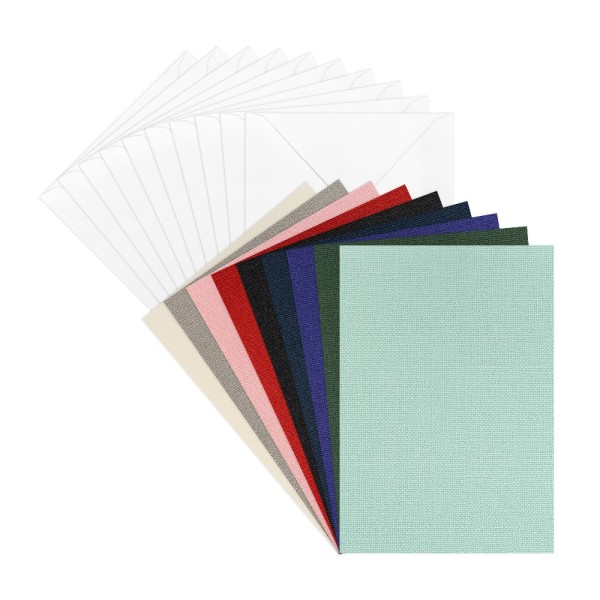 Grußkarten & Umschläge, Textur 5, 10,5cm x 14,8cm, 10 Farben, 20-teilig