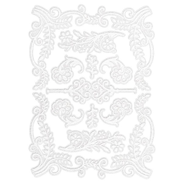 Velours-Stickerbogen, 15cm x 11cm, Ornamentik, Design 13