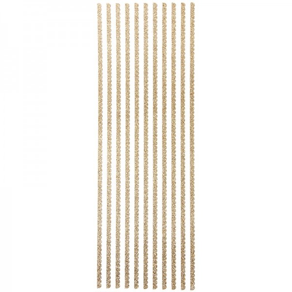 Glitzer-Bordüren "Anna", Sticker-Linien, 30cm lang, 4mm breit, gold