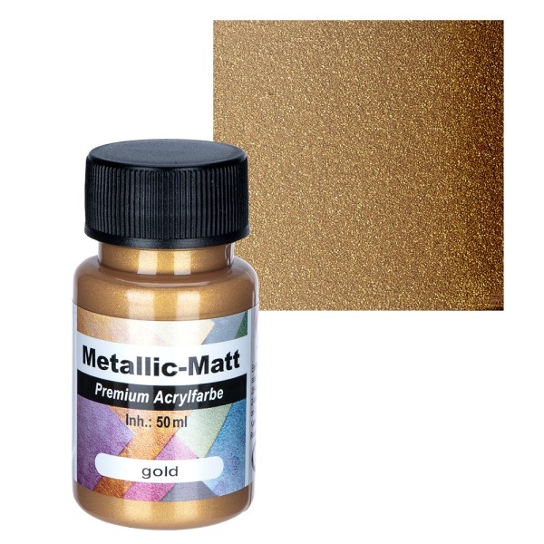 Metallic-Matt, Premium Acrylfarbe, gold, 50ml