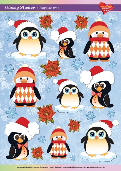 Ultra Gloss Stickerbogen, Pinguine 3