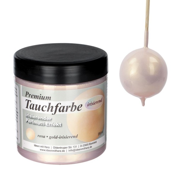 Premium-Tauchfarbe, irisierender Perlmutt-Effekt, rosa & gold-irisierend, 250ml
