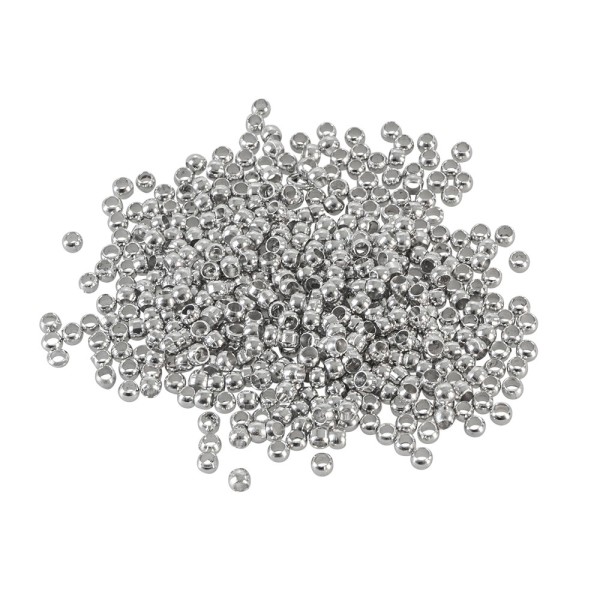 Quetschperlen, Ø 2,5mm, silberfarben, 500 Stück