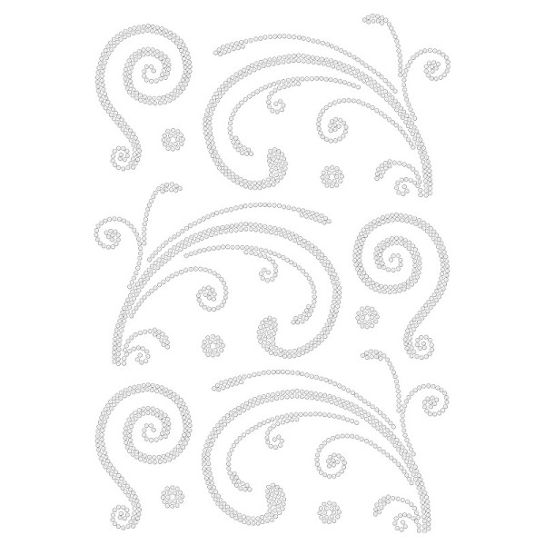 Bügelstrass-Design, DIN A4, klar, Ornamente 3