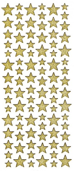 Microglitter-Sticker, Sterne, gold
