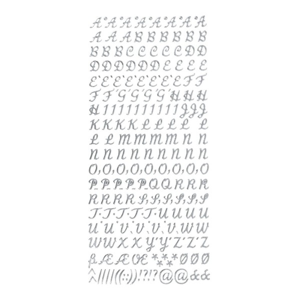 Sticker Alphabet 4, Großbuchstaben, Perlmuttfolie, silber