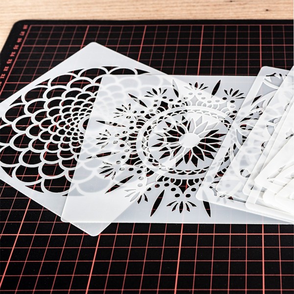 Ideen mit Herz Laser-kunststof sjablonen, DIN A4, Kerstmis en winter, ideaal voor wandvormgeving, textiel, papier, raamafbeeldingen zelf vormgeven (ijskristallen