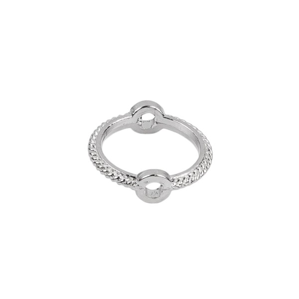 Perlenrahmen, rund, mit Zierrand, außen Ø 1,1cm, innen Ø 0,9cm, silber, 24 Stück