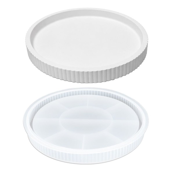 Silikonform, Tablett mit Rillen, Ø22,5cm, 2,6cm hoch, transluzent, lebensmittelecht