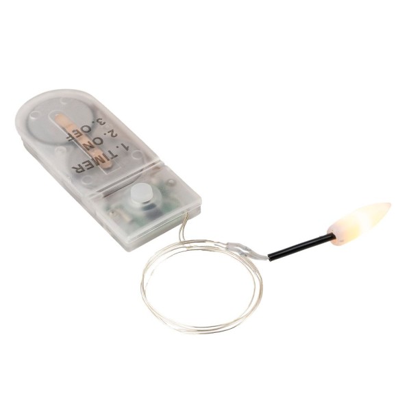 LED-Kerzenflamme am Draht, mit Flackereffekt, 1 LED in Warmweiß, inkl. Timer