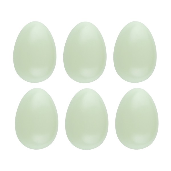 Deko-Eier, Ø 4,5cm, 6cm hoch, pastellgrün, 6 Stück