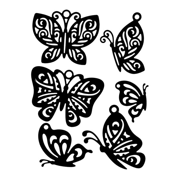 Stanzschablonen, Schmetterlinge 3, 6 Stück