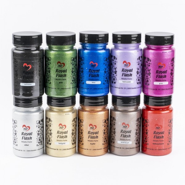 Acrylfarben "Royal Flash", Sonderedition, 90ml, verschiedene Farben, 10 Stück -