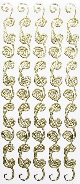 Microglitter-Sticker, Bordüre, gold