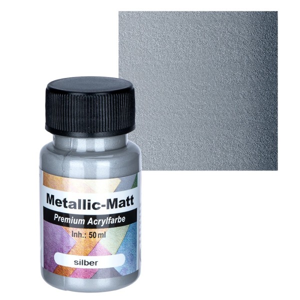 Metallic-Matt, Premium Acrylfarbe, silber, 50ml