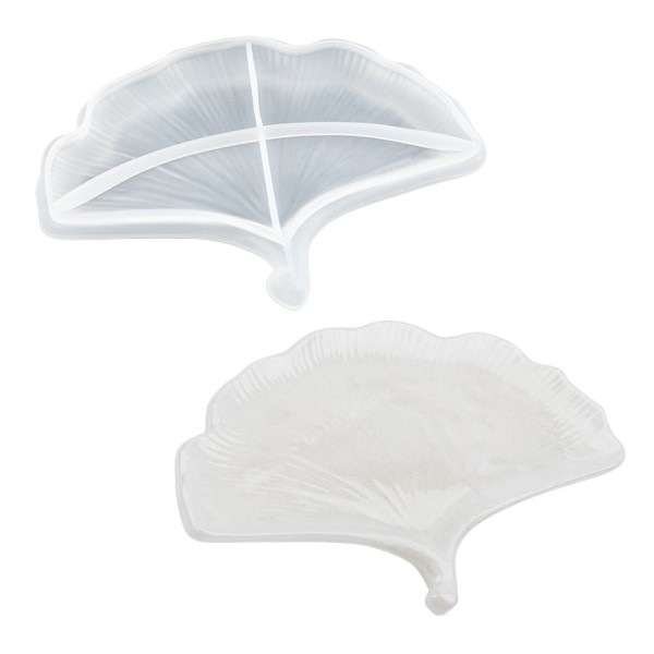 Silikonform, Blattschale 3, 18,8cm x 15cm x 2cm, transluzent, lebensmittelecht