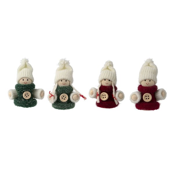 Winter-Püppchen, Frida & Jannis, 7cm hoch, 4 Stück