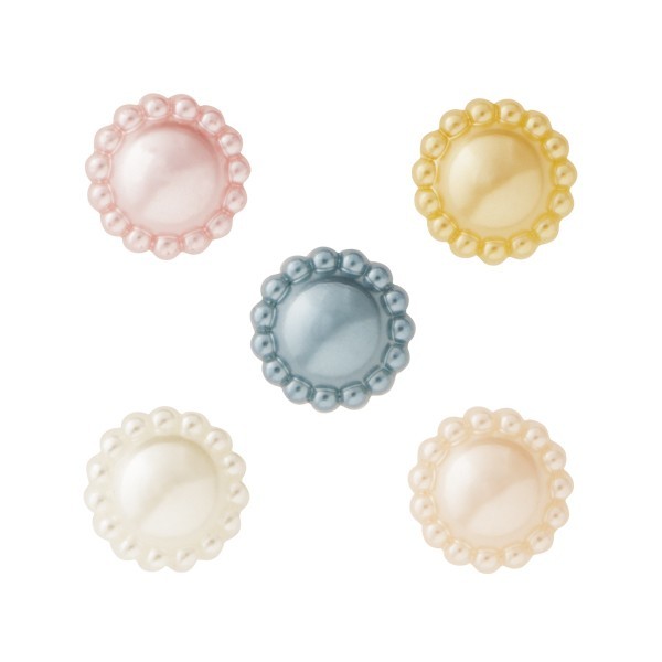 Zier-Halbperlen in 5 Farben, Ø 12,6 mm, 250 Stück