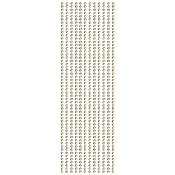 Glitzerstein-Bordüren, selbstklebend, Ø4mm, 29cm, 12 Stk., champagner