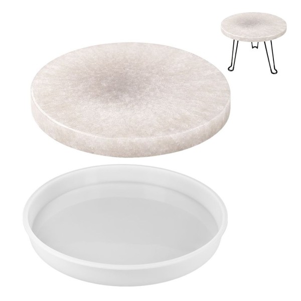 Silikonform, runde Scheibe/Tischplatte, Ø48,5cm, 5,5cm hoch, transluzent, lebensmittelecht