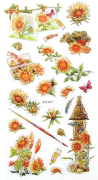 Relief-Sticker, Traumhafte Blütenwelt, 17,5x9cm, Design 1